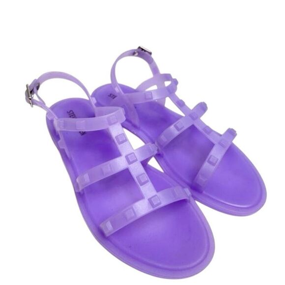 Steve Madden Jelly Sandals Kids Size 4 Purple Strappy Open Toe Jtripper - Picture 3 of 6